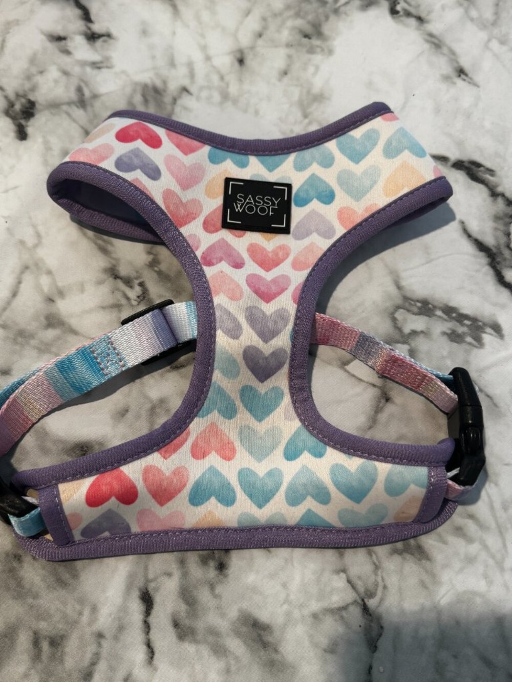 Sassy Woof Dog Harness Size M Heart Pattern